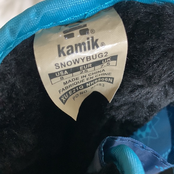 Kamik Snow Bug Blue and Black Velcro Strap Toddler Snow Boot - Picture 9 of 12